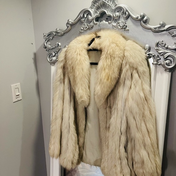 Authentic blue silver fox fur coat jacket mint condition size 8 - Picture 5 of 9